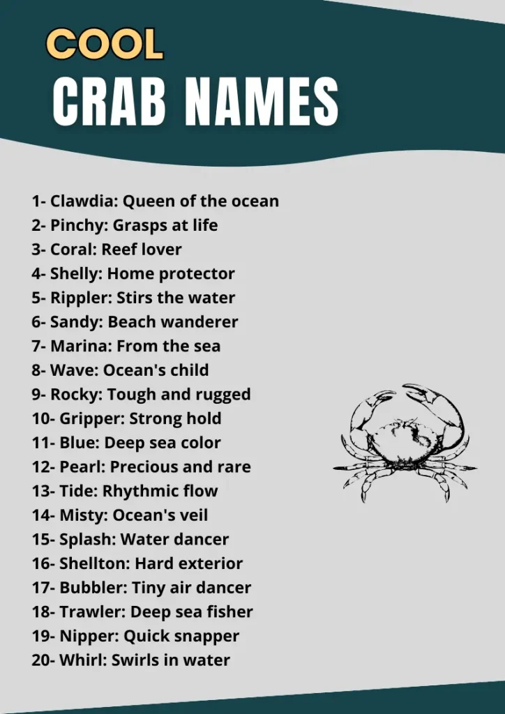 200+ Cool Crab Names infographic